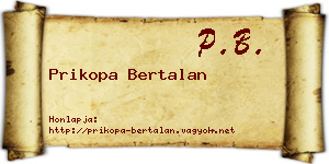 Prikopa Bertalan névjegykártya